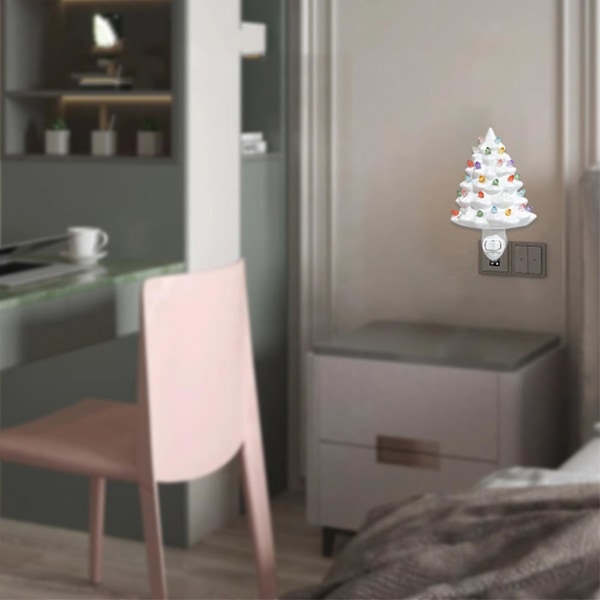 Retro Bubble Juletre Nattlys Lysegrønt Juletre Led Lys Bordplate Feriefigur For Fest Innendørs Hjem Innredning Høy kvalitet White