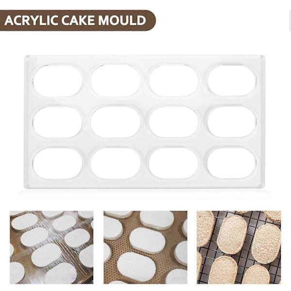Dacquoise Kageform Akryl Cookie Form Makron Dessert Bageri Japan DIY Bageværktøj