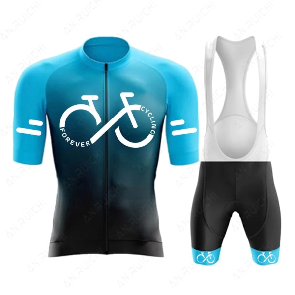 Set 2023 Sommar Ropa Ciclismo Cykelkläder för herr Cykelkläder Gradient Färg Mountainbiketröja Sportkläder A10 L