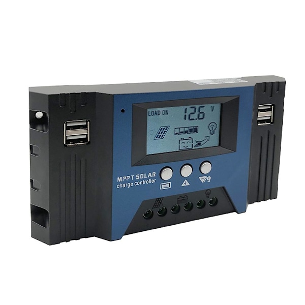 100A MPPT Solcelle Opladningscontroller 12/24V Auto Fokus Solpanel Controller Batteri Intelligent Regulering