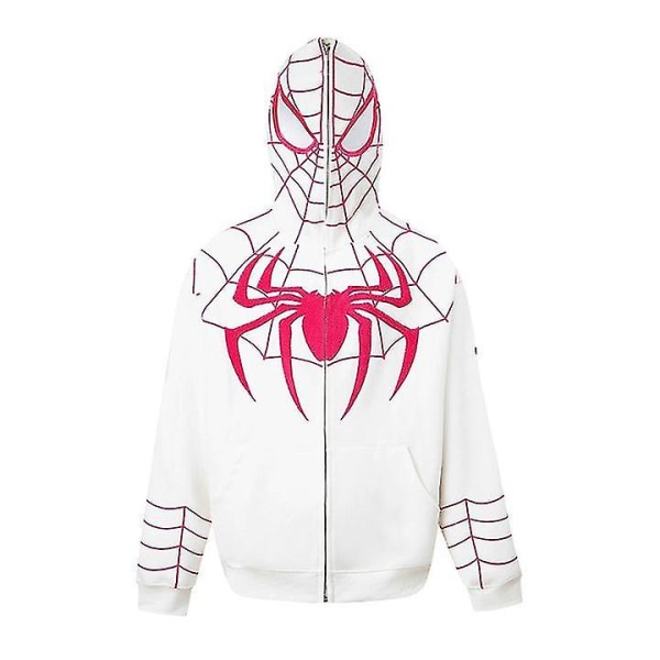 Spiderman hupullinen paita miehille Naisten printed hupullinen takki Streetwear paras lahja jouluksi White L