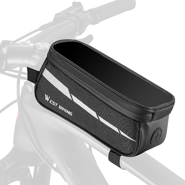 1L Cykeltaske Reflekterende Cykelramme Fronttube Taske Touchscreen Mobiltelefon Taske Cykeltaske Landevejscykel
