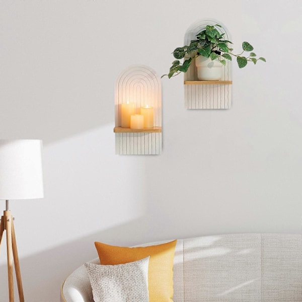Lysestake Boho Dekor Tre Regnbue Vegghyller for Kontor Stuer
