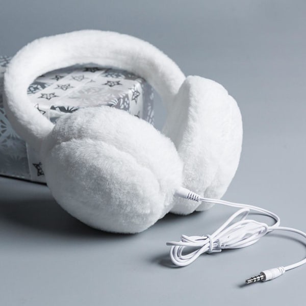Bluetooth 5.0 hörlurar med varma hörselkåpor, vinter utomhus hörlurar, varma och förtjockade hörlurar, Bluetooth 5.0 hörlurar White