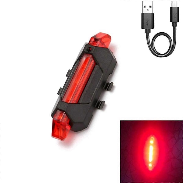 Cykelhjelm Signal Lampe Vandtæt Baglygte LED USB Genopladelig Cykling Bærbar De
