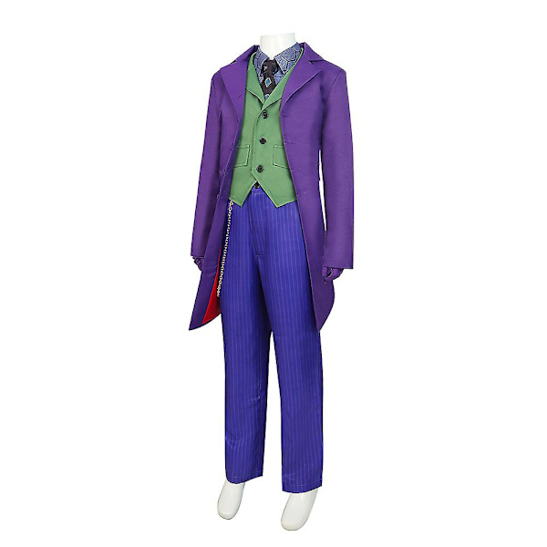 Kids Dark Knight Kostym Heath Cosplay Ledger Coat Byxor Väst Outfit Halloween Karneval Fest Presenter Kostym För Pojkar Flickor Barn 140