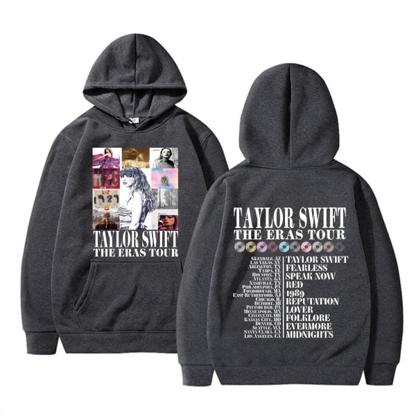 2023 julegave Taylor Swift Fans hættetrøje efterår og vinter Sweatshirt til mænd og kvinder julejakke dark gray XL