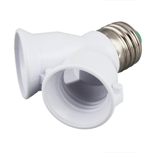 E27 til E27 Lys Lampe Pære Fatning 2 Splitter Konverter