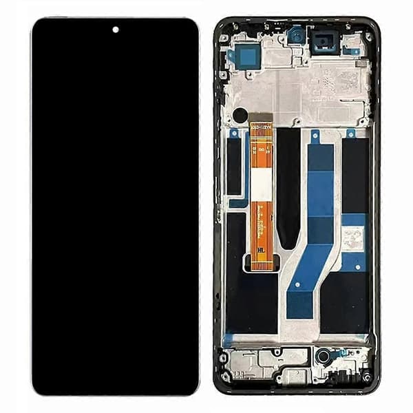 For Realme 10 Pro 5G Grade B LCD-skærm og digitizer-samling med ramme (uden logo) - Sort