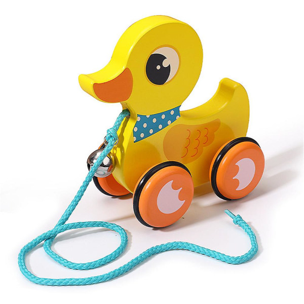 Baby sarjakuva eläinlelut auto, puinen vetävä kävelevä toddler , kehittävä lelu tytölle pojalle syntymäpäivälahja Duck