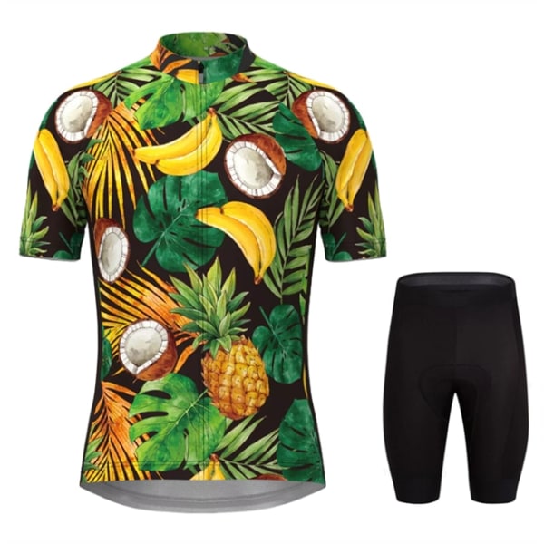 Menn Hawaiian Tropical Flamingo Print Sykkeltrøyesett Kortermer Sykkelklær MTB Ropa Ciclismo Bib Pant Sykkelklær 15 5XL