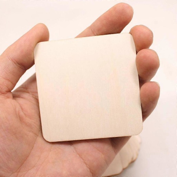 10 Stycken/Set Obehandlade Träplattor Pyrografi Ämnen 6.4*6.4cm