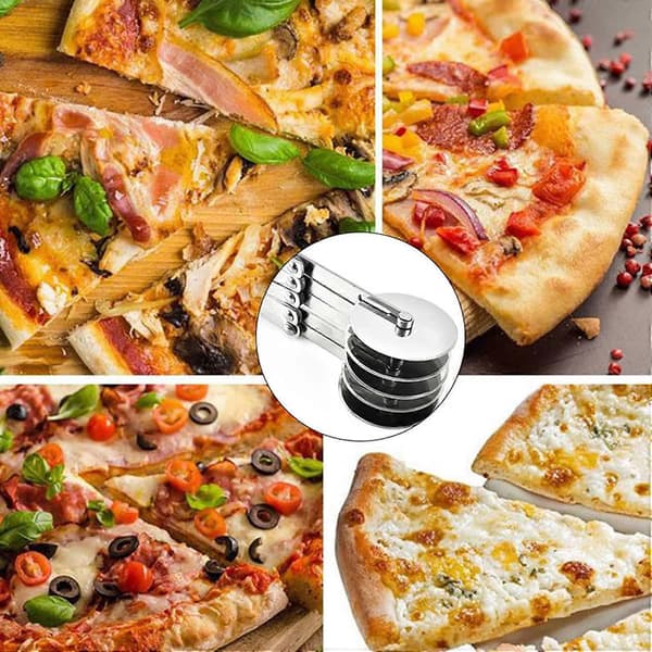 7 Hjul Pizza Kutter, Kutte Pizza Roulette, 24.5*5.5*7.3cm