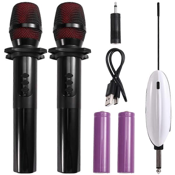 UHF Trådløs Oppladbar Mikrofon Expander 6.5mm Mikrofonsmikser