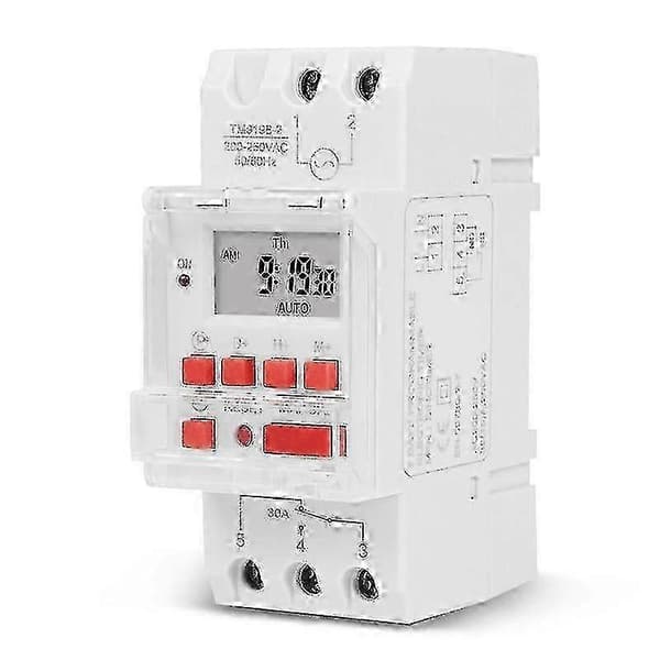 Tm919b 220v 30a Programmerbar Digital Timer Strömbrytare Din Automatisk Timerkontroller För Lampor, Fläktar -SY