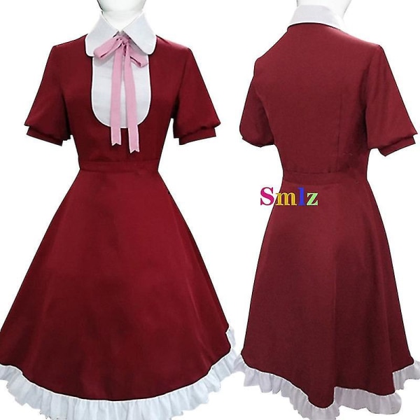 Alice Cosplay Anime Bungo Herreløse Hunde Kostume Rød Kjole Paryk Kvinder Piger Jul Rød Tøjsæt set and wig L