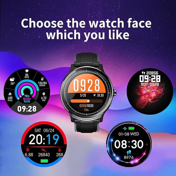 LEMONDA SMART SN80 1,3 tum Full Circle Full Touch IP67 Vattentät Smart Klocka Puls Blodtryck