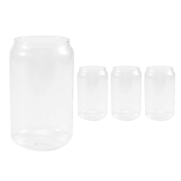 4-pack Burkformade Glas Trendiga Vatten Mjölk Juice Enkel Juicekopp Ölglas Shakeglas Dessertkopp