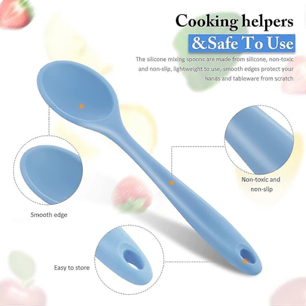 4 Stk. Store Silikone Røreskeer Varmebestandige Silikone Madlavningsskeer Serveringsskeer Nonstick Skeer