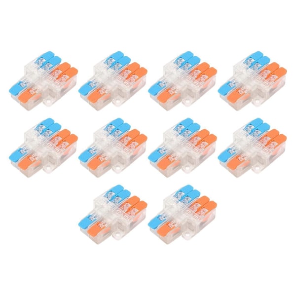 10 stk. Hurtig ledningsforbindelse 2 ind 4 ud 0,5 til 6 mm² ledningslederforbindelse 41A 450V