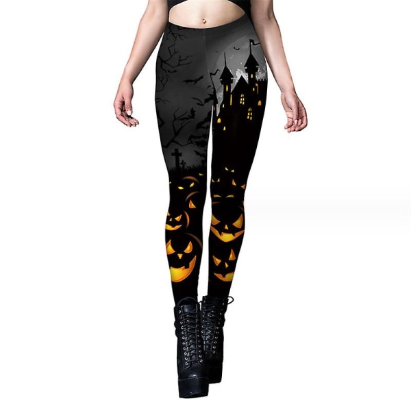 Naisten halloween kurpitsalla printed leggingsit COLOR 4 XL