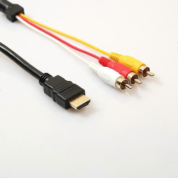 HDMI-RCA-kaapeli, HDMI-uros 3-RCA-uros videoääni AV-kaapeliadapteri lähetin HDTV:lle, 5ft/1.5m