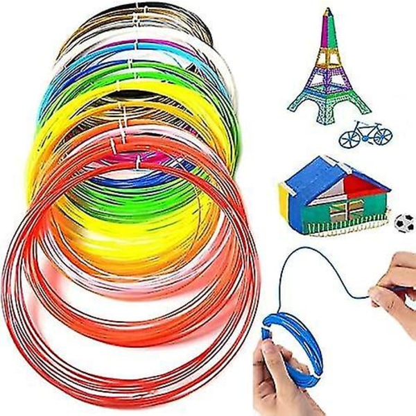 3D Pen Filament Pla, 20 Farver 1,75 mm 5 m Per Farve Total 100 m Filament 1,75 3D Printing Pen Filament Pla 3D Printer Filament Til 3D Pen Filament 1,75 m