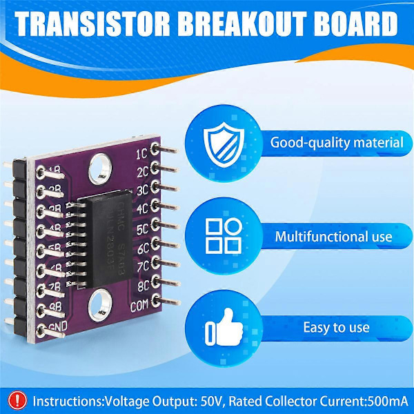 ULN2803A Darlington transistor array driver breakout board til Arduino