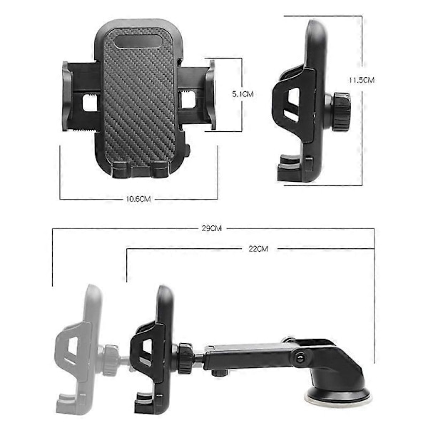 Mobilholder for bil, lastebilsjåfører, universell oppgradert håndfri stativ, dashbord, frontrute, ventilasjonsåpning, mobiltelefonfeste
