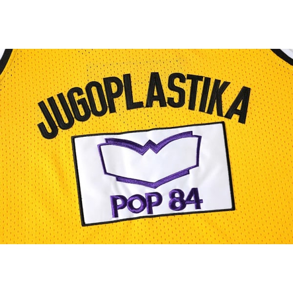Filmversion gul baskettröja No.7 Kroatien JUGOPLASTIKA 7 KUKOC broderi utomhus snabbtorkande sportkläder som andas 7 L