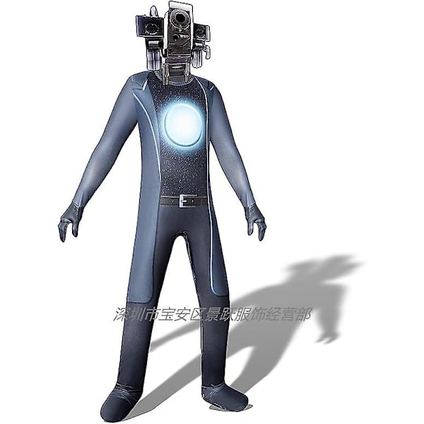Lapset Pojat Skibidi WC Cosplay Bodysuit Tv Mies Kamera Mies Peli Skibidi Dop Kyllä Kyllä WC Halloween Puku Juhlahaalarit A 110 ( M )