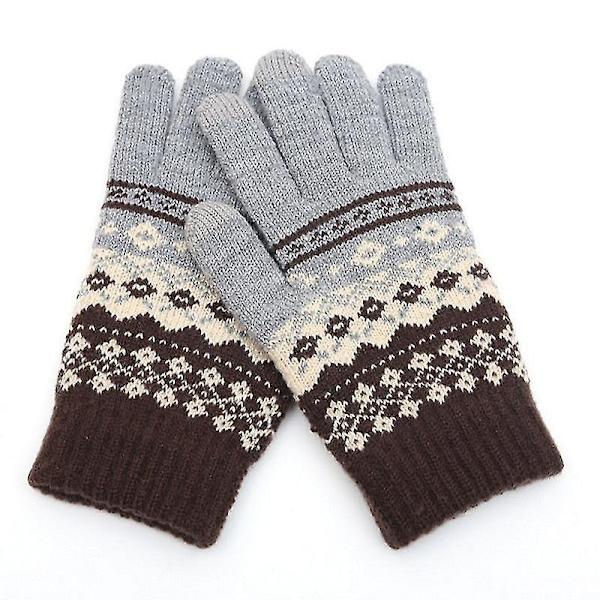 Kvinnors stickade vinterhandskar Cashmere stickade kvinnor män Höst och vinter Varma tjocka handskar Skärm skidhandskar Style 2 gary