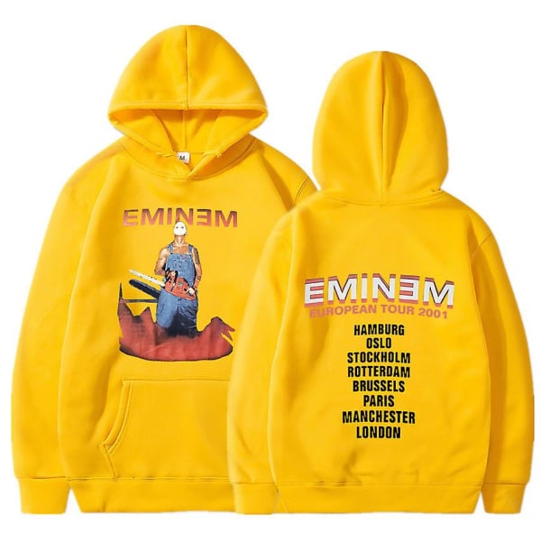 Eminem Anger Management Tour 2002 Hoodie Vintage Harajuku Funny Rick Sweatshirts Långärmade Herr Dam Pullover Mode Yellow6 XXL