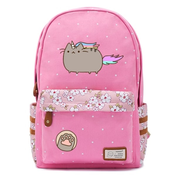 Fat cat mochila söt canvasväska kawaii ryggsäck ungdomsaxelväska style 2