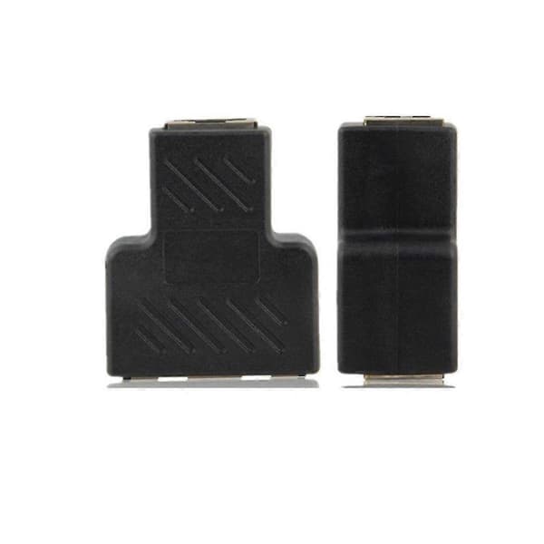 1 til 2 Lan Ethernet Netværk Splitter Stik Forlænger Adapter Stik til RJ45 A
