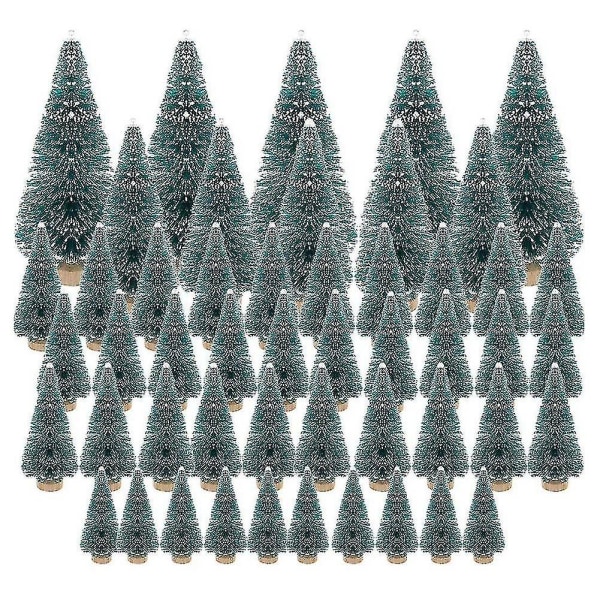 50 stykker kunstig miniatyr juletre lite snøfrosttre furutre Julefest