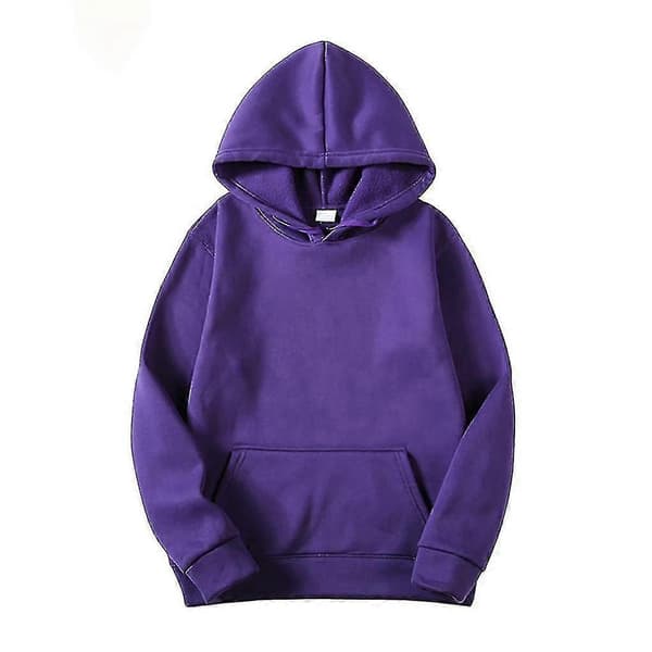 Hættetrøjer til kvinder, bomulds sweatshirt Purple L