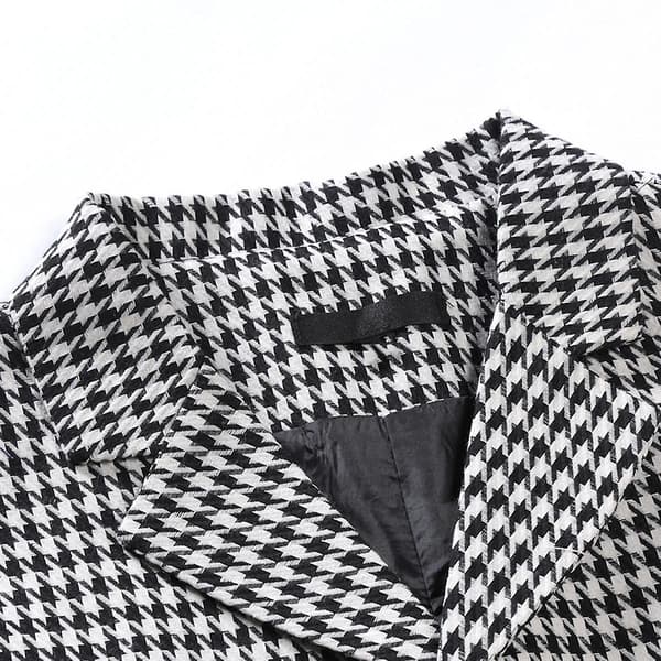 Cloudstyle Herr Casual Houndstooth Enkelknäppt Kostymväst