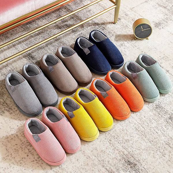 Unisex enfärgade all-inclusive varma tofflor förtjockade varma skor som andas gray 44