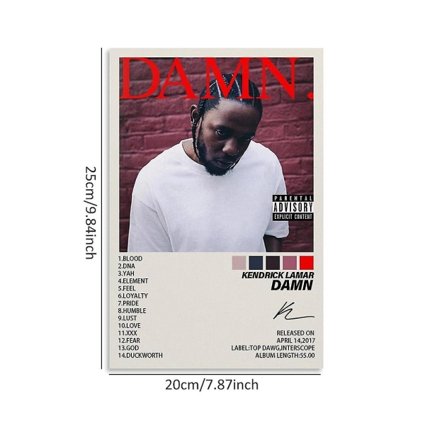Kendrick Lamar set Albumi juliste Musiikkialbumi Räppärijuliste Huoneen esteettiseen kangasseinätaideeseen Makuuhuoneen sisustukseen