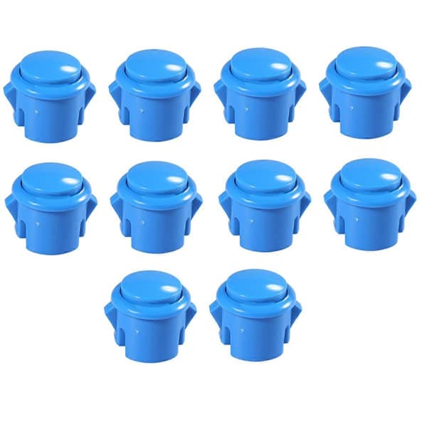 10 stk. Arcade-knapper 30 mm Responsive Arcade-knapper Blå
