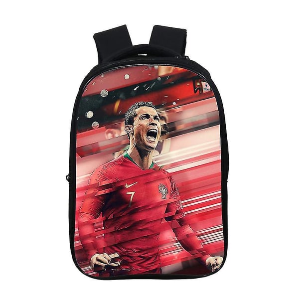 Football Crowe Around Ronaldo mønstret skulderrygsæk skoletaske i høj kvalitet Style 2