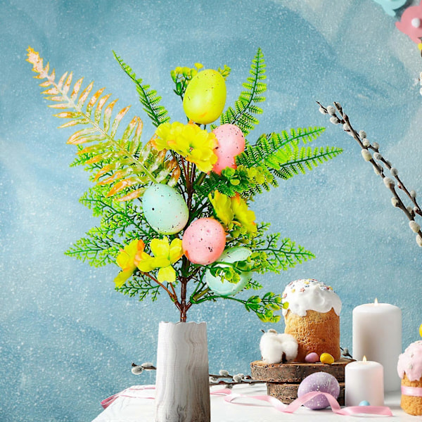 Kunstig Påske Pick Bordpynt, DIY Håndværk, Påskepynt Blomsterarrangementer til Vase Forårsfest Helligdag