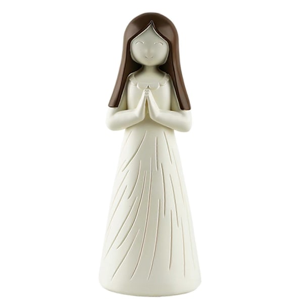 Engel Statue Figur Resin Ornament Hjem Skrivebord Pige Figur Bøn Kerub Skulptur til Jul Nytår Fødselsdagsfest Pejs