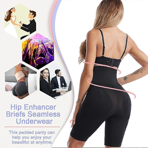 Guoguo Butt Lifter Shapewear för Kvinnor Höftförstärkande Trosor Midjetränare Hög Midja Trosor Booty Lifter Butt Pads Underkläder