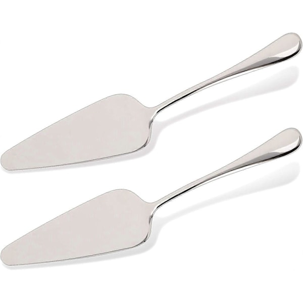 Liten Pajserver Rostfritt Stål Set om 2, Tårt- och Pajserver, Professionell Dessertserver, Silver