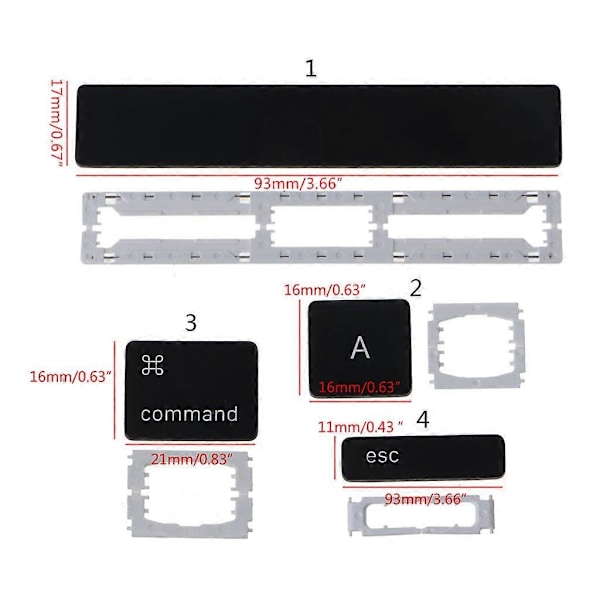 En sort tast med hvidt klips US UK tastatur til udskiftning af taster til MacBook Pro Retina A1707 A1706 A1708