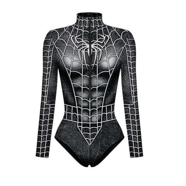 Kvinder Spiderman Skeleton Bone Ramme Trikot Bodysuit Halloween Party Fancy Dress Cosplay kostume style2 L