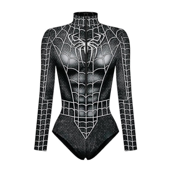 Kvinner Spiderman Skeleton Bone Frame Leotard Bodysuit Halloween Party Fancy Dress Cosplay Costume style2 XL