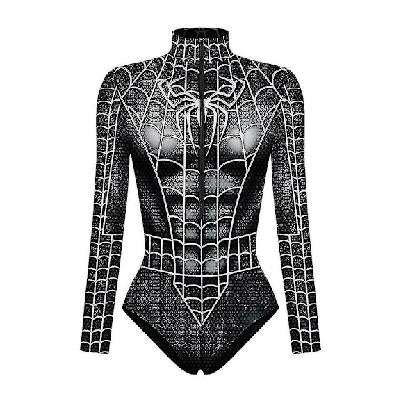Naiset Spiderman Skeleton Bone Frame trikoo Bodysuit Halloween Party Fancy Mekko Cosplay-asu style2 XL